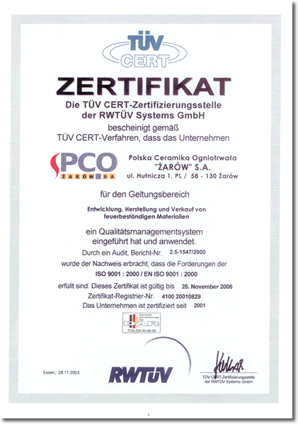PCO sertifikatas