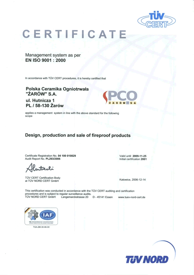 PCO sertifikatas